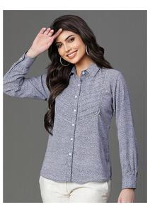 Top de manga de campana de crepé de moda con detalles de botones de moda y versátil para apariencia informal y de fiesta Estilo de logotipo frontal Formal - Product Image 2