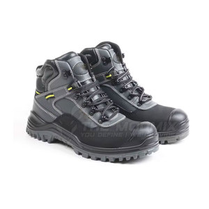Botas de seguridad de cuero para hombre de alto rendimiento y grado industrial, con cordones, suela de goma, para construcción, para todas las estaciones. - Product Image 4