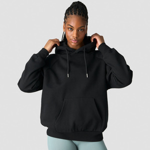 Alta calidad bajo MOQ negro liso mujer Sudadera con capucha antiarrugas transpirable gimnasio entrenamiento y ropa deportiva pulóver Sudadera con capucha para mujer - Product Image 1