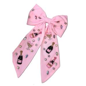 Pinza de pelo con cuentas estilo bordado adorno de Navidad de moda último diseño de Lazo de cinta de moda Único Evento de Navidad - Product Image 4