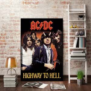 AC/DC Modern Style Canvas <b>Poster</b> Black <b>Frame</b> for Wall Use - Product Image 1