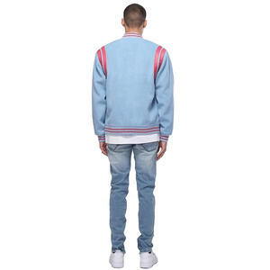 OEM diseño personalizado de alta calidad bordado negro béisbol chaqueta de cuero Bomber Letterman hombres Varsity chaqueta - Product Image 6