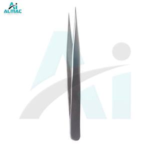 Pinzas de peluquero manuales de acero inoxidable ALMAC, puntas rectas afiladas multiusos para depilación precisa, detalles de recorte de cejas - Product Image 1