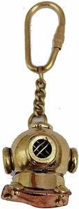 Casco de Buceo Marino de Latón Pulido con Llavero, Artículos Náuticos, Coleccionable Artístico de 3 Pulgadas - Product Image 4