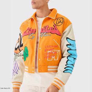 Veste de baseball universitaire pour homme de haute qualité, design personnalisé, broderie, streetwear bicolore, veste de sport, approvisionnement ODM - Product Image 2