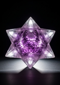 Cristal naturel de géométrie sacrée de pierre de Merkaba d'améthyste pour la guérison de Reiki - Product Image 4