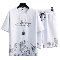 Conjunto de Camiseta y Pantalones Cortos de Verano para Hombre, Bordado Personalizado, 100% Algodón, Transpirable y Cómodo