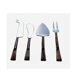 Ensemble de couverts de luxe en acier inoxydable brillant à tige de créateur, cuillère à salade et serveur à salade modernes en métal poli de haute qualité - Product Image 5