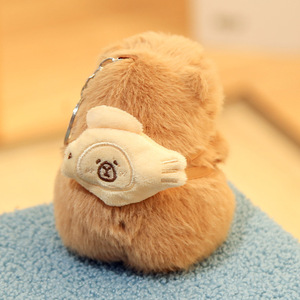Llavero de peluche de capibara con disfraces: mochila, comida, <span class=keywords><strong>hamburguesa</strong></span>, patatas fritas, <span class=keywords><strong>pirata</strong></span>, chef, croissant, abeja, capibara de peluche, juguete de peluche - Product Image 4