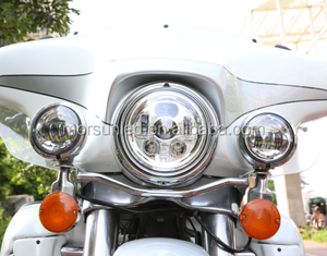 Faro Led certificado DOT E Mark de 5,75 pulgadas para motocicleta Triumph, sistema de iluminación Led negro/cromado para accesorios Harley - Product Image 6