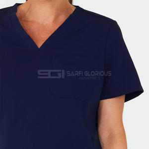 Tenues médicales en coton extensible, entièrement noires, pour femmes et hommes, ensembles de blouses médicales en provenance du Pakistan - Product Image 6