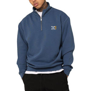 <b>Men's</b> Winter <b>Half</b> <b>Zip</b> <b>Sweatshirt</b> 100% Cotton Fleece Windproof Breathable Custom Logo Option High Quality Hot Selling - Product Image 1