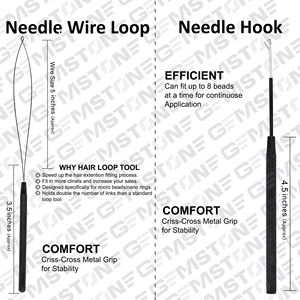 Stainless Steel Micro Ring Black Hair Extensions Pliers Kit Durable Reusable Hair Section Clipping Loop Hook Scissor <b>Needles</b> - Product Image 3