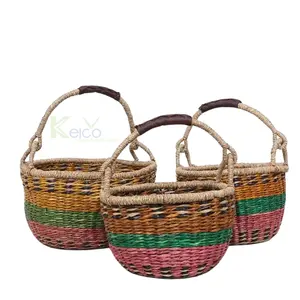 Wholesale decorative storage basket multi-color with handles eco-friendly high quality cheap price made from Vietnam