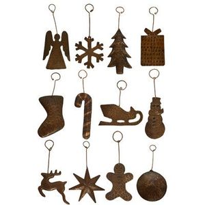 Ornement de Noël rustique en fer galvanisé fait à la main avec une forme personnalisée, idéal pour la décoration de l'arbre de Noël - Product Image 5