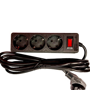 Hot Sale 3-Way Black Surge Protected <b>Extension</b> Power <b>Socket</b> With Grounding EU/UK/US Standard 2 Meters Cable for Switching Usage - Product Image 1