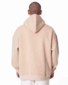 Sudadera con capucha para hombre, básica, de gran tamaño, color beige, 100% algodón, ropa urbana, Sudadera con capucha de calidad premium - Product Image 2