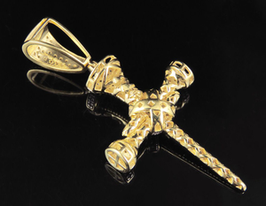 Bijoux personnalisés en moissanite ronde hip hop cloutée en argent 925 avec pendentif croix entièrement glacé pour hommes - Product Image 5