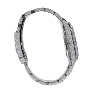Reloj de Pulsera de Negocios, Automático, Mecánico, de Acero Inoxidable Blanco para Adultos, con Esfera de Diamantes Moissanite, Diseño de Caja Completa - Product Image 5