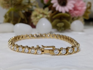 Bracelet tennis en or massif 14 carats avec diamant de laboratoire de 5,80 carats, 7 pouces, bracelet en diamant classique de luxe pour femmes, cadeau d'anniversaire - Product Image 3