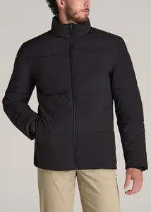Vente en gros de manteaux à capuche en coton de couleur unie personnalisés pour hommes doudounes vestes d'hiver pour hommes - Product Image 6
