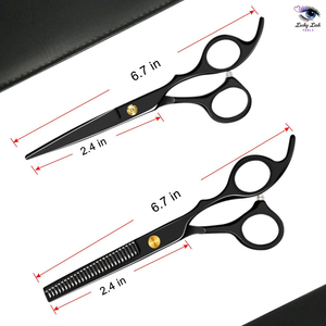 Kit de Peluquería Profesional de Acero Inoxidable para Uso Doméstico, Set de 4 Piezas con Tijeras de Entresacar y Cortar - Product Image 3