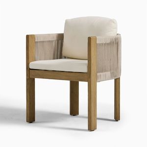 Modern Luxurious Outdoor Arm Chair Natural Color for Hotel and Garden Dining Chair - Product Image 5