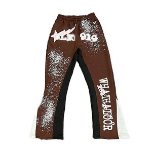 Personalizado vintage zip up Sudadera con capucha y pantalones de chándal Jogger conjunto de dos piezas de la pantalla DTG impresión chándal lavado ácido hombres chándales - Product Image 6