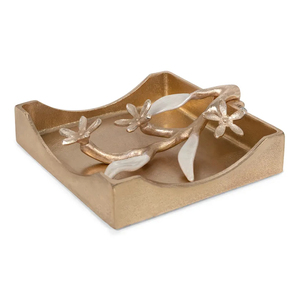 Porte-serviettes branche florale en or de luxe plateau à mouchoirs en métal artistique pour Table à manger décor de cuisine et accessoires de service à la maison - Product Image 3