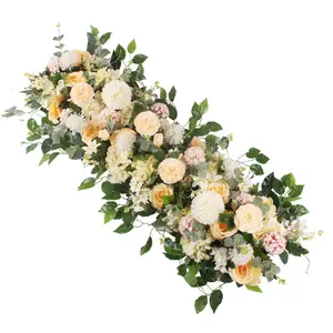 制造商供应商中国人造花花卉面板悬挂插花排婚礼装饰照片背景