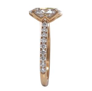 Anillos de compromiso de boda de oro rosa de Ley de 18 quilates al por mayor corte ovalado con piedras preciosas de moissanita natural certificadas por IGI tamaño de 9mm - Product Image 2