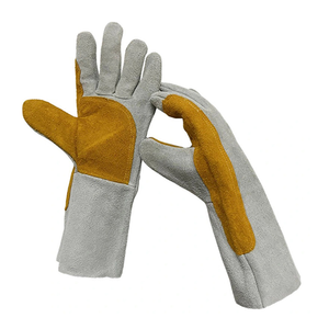 ถุงมือเชื่อมหนังวัวแยกยาว14นิ้วสำหรับงานเชื่อมสำหรับช่างเชื่อมทนทาน - Product Image 2