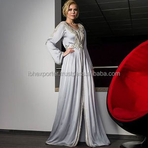 Robes de soirée caftan musulmanes de Dubaï à manches longues et à paillettes de luxe pour mariage - Product Image 1