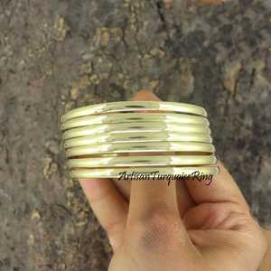Brazalete de latón crudo de 69mm, brazalete de incrustaciones, brazalete de canal en blanco, pulsera ancha hecha a mano, latón crudo - Product Image 3