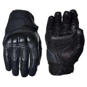 Guantes de carreras de cuero Premium estilo motorista negro de dedo completo personalizados guantes de uso de motocicleta deportivos cómodos 2025 - Product Image 1