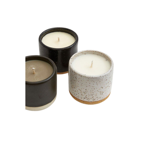 Cylindre de qualité solide, petit pot de bougie géométrique vide en céramique de couleur mate décorative de luxe avec couvercle, prix de gros - Product Image 3