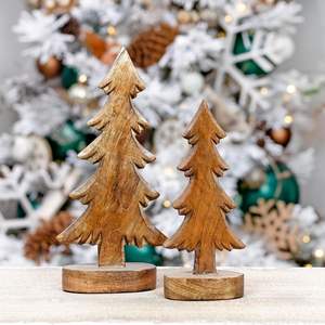 Decorative Wooden <b>WHITE</b> <b>Christmas</b> <b>Tree</b> Ornament for Hanging Ideal for Holiday Home Decorations Classic Festive and Rustic Style - Product Image 4