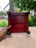 Support de Prière Carré en Bois Artisanal Moderne de Qualité Supérieure Tradebyd – Élégant Meuble Mandir pour Culte à Domicile et Décoration de Fêtes