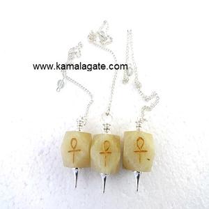 Péndulo de Jaspe Rojo Natural con Forma de Ankh, Péndulo de Radiestesia Grabado en Ágata para Sanación con Reiki, Material de Piedra Preciosa en Venta - Product Image 4