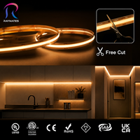 RAMATES UL Free ücretsiz kesim Cob şerit 528LEDs/m Led şerit ışık DC24V pürüzsüz 8mm Led ışık şerit 2700K yumuşak 13W DIY DIY ışıkları için