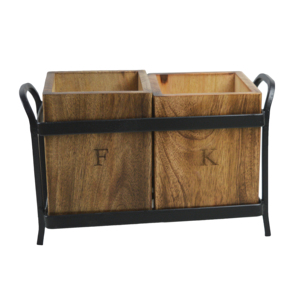 Soporte de Metal y madera para cubiertos, tenedor, cuchillo, organizador de mesa de comedor con 2 tarros, hogar, cafetería, restaurante, Bar, hoteles, diseño de lujo - Product Image 4