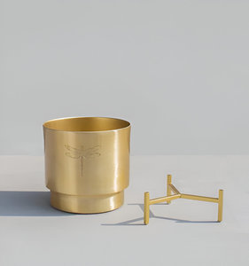 ขายจํานวนมาก Golden Planter ตกแต่งพื้นตกแต่งบ้านตกแต่งสวนตกแต่งหลายทําด้วยมือโลโก้ที่กําหนดเองแพ็คที่กําหนดเอง - Product Image 5