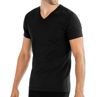 T-shirt personnalisé 100% coton 160 GSM pour homme, plusieurs couleurs unies, léger, coupe ajustée, col en V, étiquettes de taille, logo, faible MOQ-prix