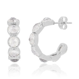 Hot Fashion Custom 925 Sterling Silver Fine Gemstone Stud Boucles d'oreilles Rainbow Moon Design pour les mariages Cadeaux en vrac en gros pour - Product Image 3