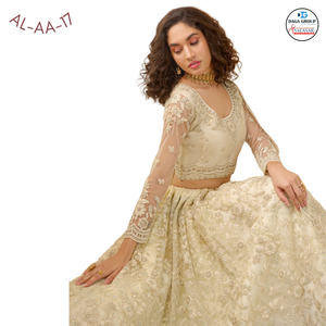 Magnifique Blouse Brodée avec Cordons, Dupatta en Dentelle, Travail de Pierre Lourde, Lehenga Traditionnel Indien Pakistanais pour Mariage et Fêtes - Product Image 5