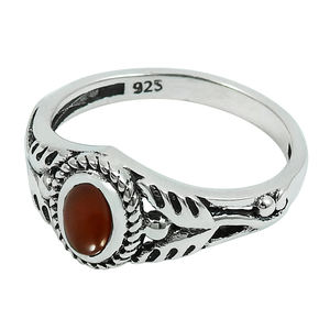 925พลอยคาร์เนเลียนธรรมชาติแหวนรูปไข่เงินสเตอร์ลิงเครื่องประดับทำด้วยมือขายส่งราคาอินเดีย - Product Image 6