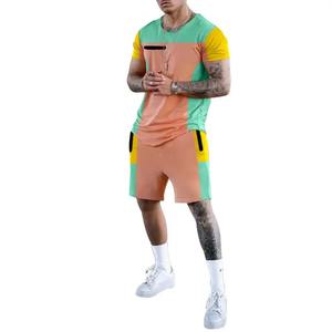 Conjunto de camiseta y pantalones cortos de verano para hombre, chándales con estampado de dos piezas de peso pesado, chándal 100% de algodón para correr - Product Image 4