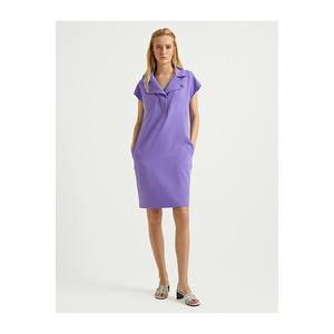 Elegante Vestido Midi de Trabajo para Mujer con Cuello en V Amplio y Mangas hasta el Codo - Product Image 2