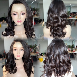 Super doble dibujado alta calidad negro hinchable peluca cierre frontal marrón claro 100% cabello humano vietnamita alta calidad 2025 - Product Image 1