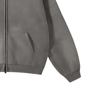 เสื้อฮู้ดดี้สตรีทแวร์ผ้าฝ้าย 100% รุ่นฮิตปี 2026 แบบซิป ดีไซน์วินเทจ ทรงหลวมไหล่ตก สำหรับผู้ชาย - Product Image 6